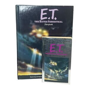 E.T. Extra-Terrestrial Book Lot Storybook HC & Movie Novel PB Spielberg 1982